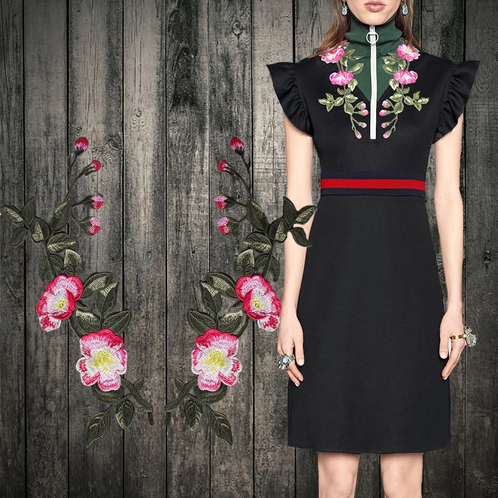 1Pair Brand Fashion Rose Flower Patches for Clothing Applique