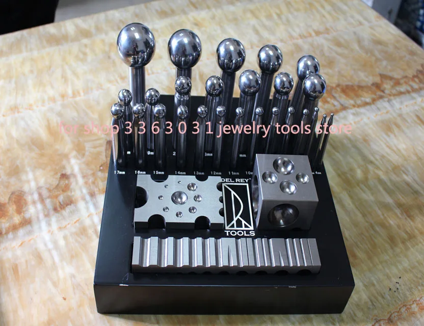 26pcs Jewelry Punch Set Big Size Pcnches and Block for Jewelry Making Silver Gold Plate FORMING TOOLS