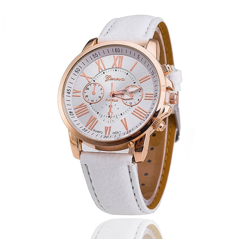 

100pcs/lot 3888 Super Seller GENEVA Brand Ladies Casual Watch Fashion Roman Style Dress Leather Watch Wrap Quartz Wristwatch