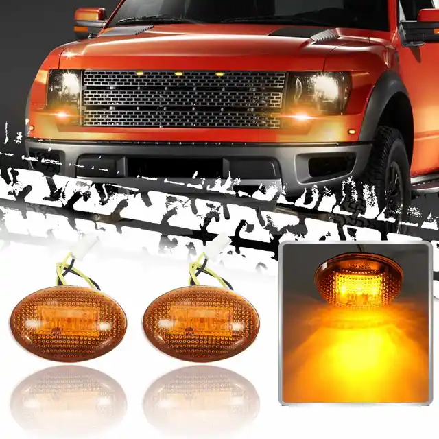 Yellow Red Side Marker Lights Lamps LED Sidemarker Light Smoke Lens
