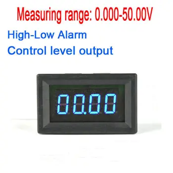 

DC 0-50V Digital Voltmeter High-Low voltage Alarm control led indication monitor tester Panel Meter with Buzzer 5v 12v 24v