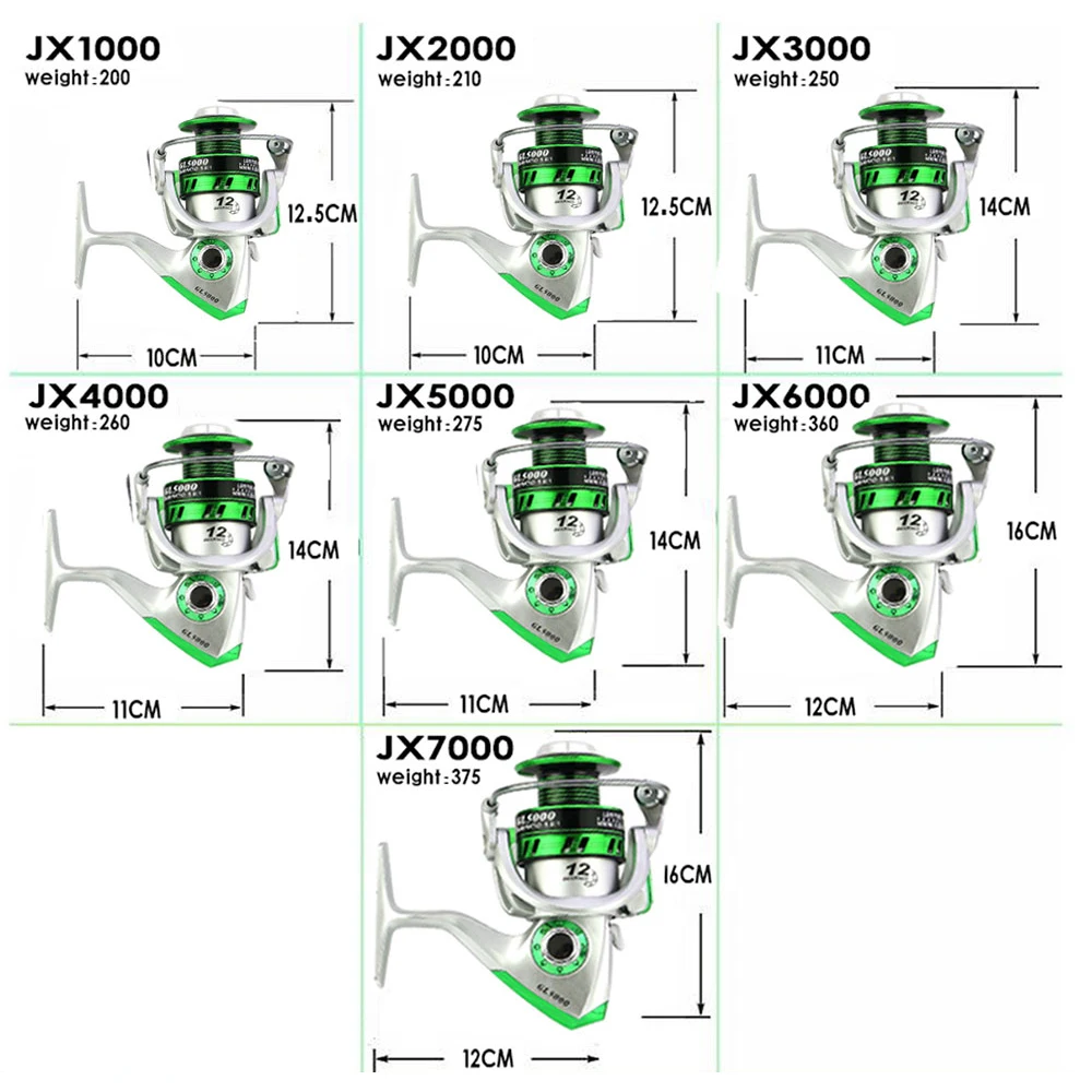 Yumoshi Новое поступление 12BB GL1000-7000 серия 5,5: 1 соотношение Рыболовные катушки рыболовное спиннинговое колесо