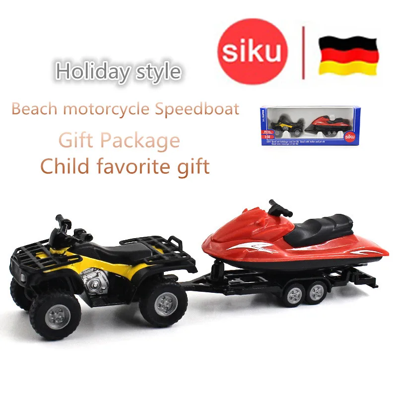 SIKU 2314 Diecast Vehicle Model Toys 1:50 ATV Quad With Trailer Jet-Ski Replica 