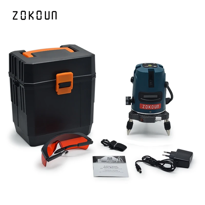 EU plug Zokoun 5 lines 6 points self-leveling tilt slash functional 360 degrees rotary outdoor mode OK laser level tools цена EU plug Zokoun 5 lines 6 points self-leveling tilt slash functional 360 degrees rotary outdoor mode OK laser level tools цены онлайн