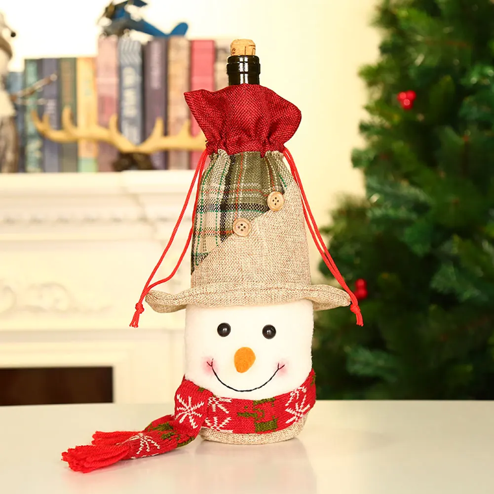 Faroot Марка Xmas красное вино крышку бутылки Рождественский ужин Украшение стола вечерние мультфильм печати бутылка вина Обложки