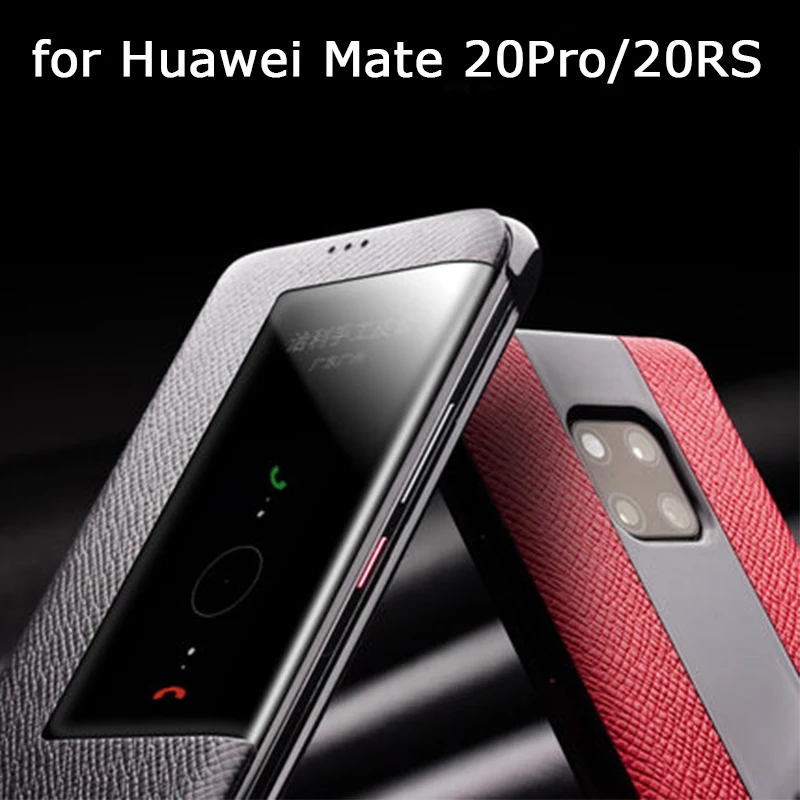 Luxury Smart Case for Huawei Mate 20Pro Genuine Leather Phone Case Window Cover for Huawei Mate 20RS 20 Pro 20 RS Fundas Skin