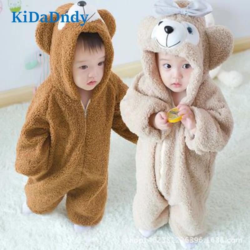 

unisex babunisex baby clothes Diy children 's clothing duffy bear plush funny soft warm baby coat wearing preemie pajamas YH