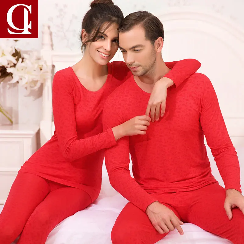 CILER Autumn Men Long Johns Plus size Mens Thermal Underwear Sets Red