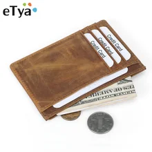ETya Модный деловой кожаный кредитный держатель для карт, мужские кошельки, дорожная посылка для карт, Женская Мужская сумка для монет, банковский держатель для карт, чехол