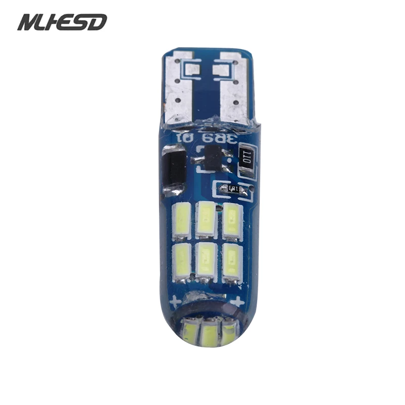 100 шт T10 силиконовые строб вспышки блеск 24smd 3014 Светодиодный 194 168 W5W автомобиля Светодиодные Автомобильные ДХО номерных знаков Клин свет лампы белый 12 V
