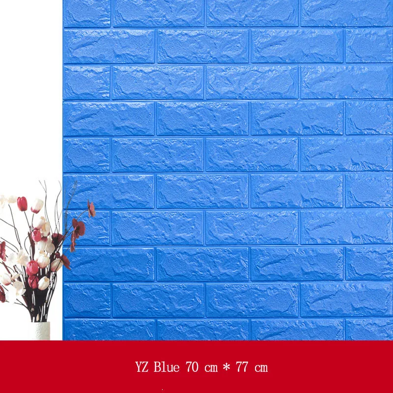 Горячая ПЭ Пена 3D Обои DIY настенные наклейки на стену, украшение тиснением обои под кирпич дом комнаты 70 см X 77 см X 1 см плакат - Цвет: YZ blue