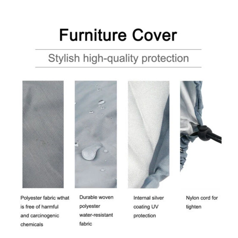 210T Waterproof Furniture Cover Outdoor Garden Covers Rattan Table Chair Dust Proof Patio Protective Case 11 Size for Home Use