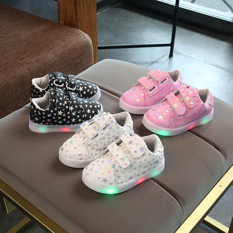 

2018 fantastic Hook^Loop all stars LED baby sneakers spring/autumn Lovely girls boys shoes cool casual baby footwear