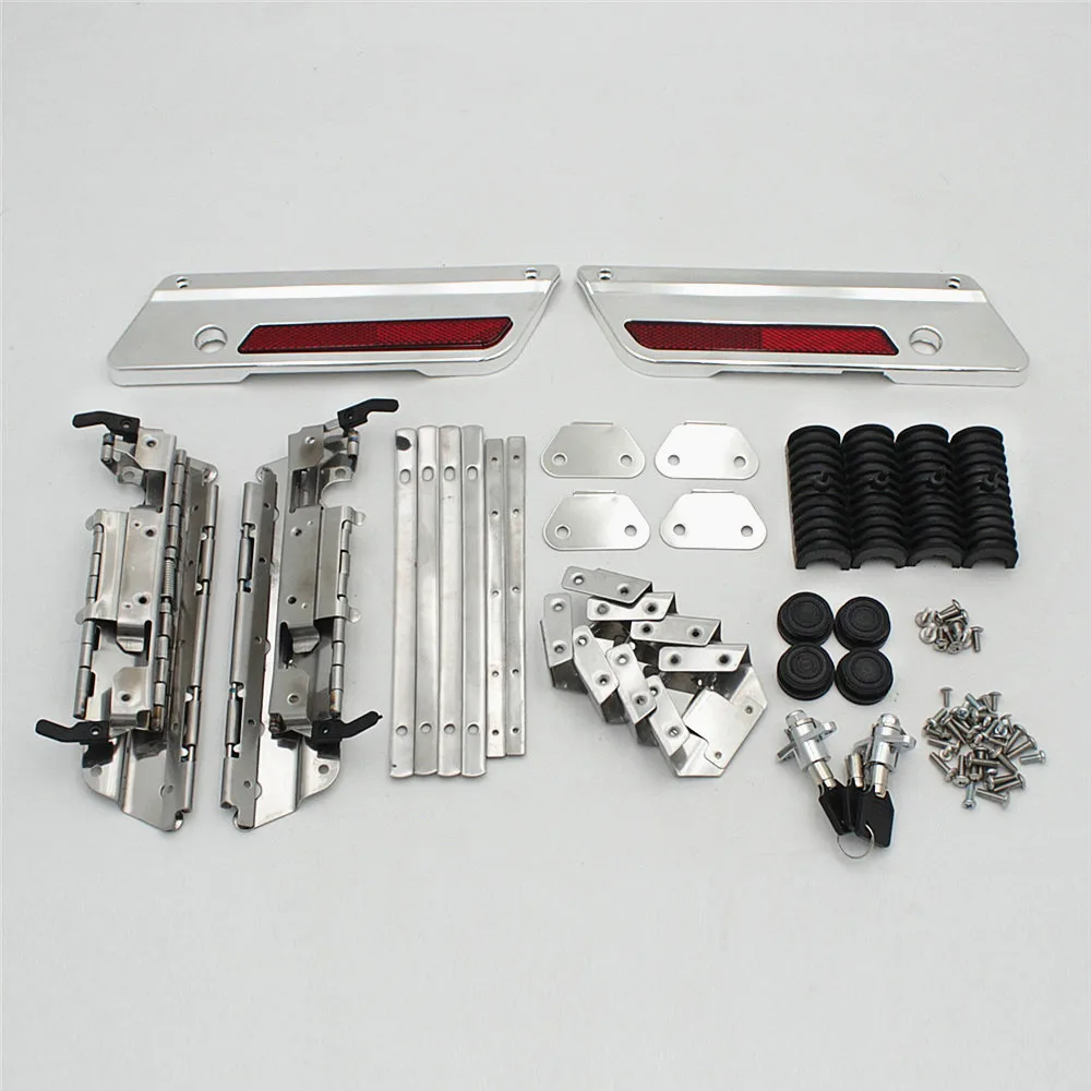 

Chrome Latches Cover Hinge Saddlebag Latch Hardware Set Kit for Harley saddlebag Motorcycly Custom