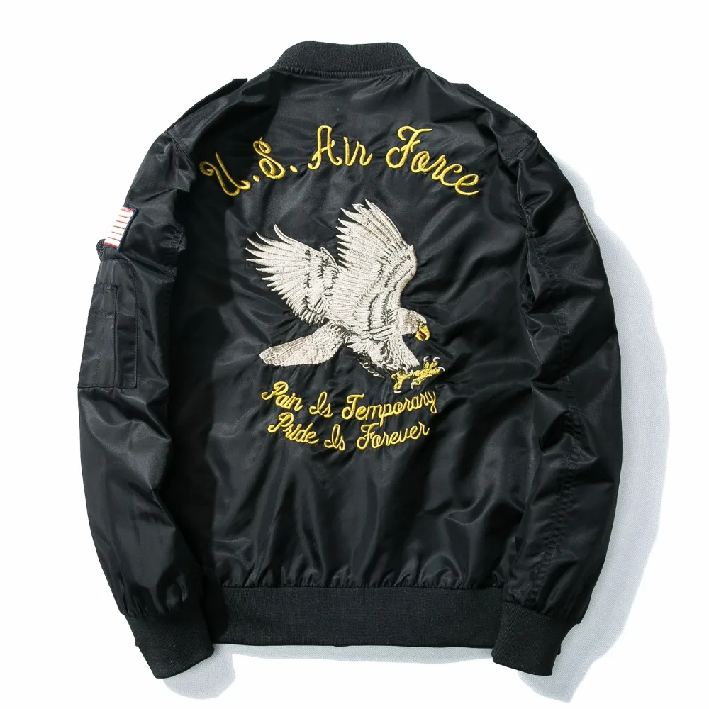 ВВС Fly Flight Bomber Jacket Вышивка Демисезонный Ретро Классический Для мужчин куртка пальто