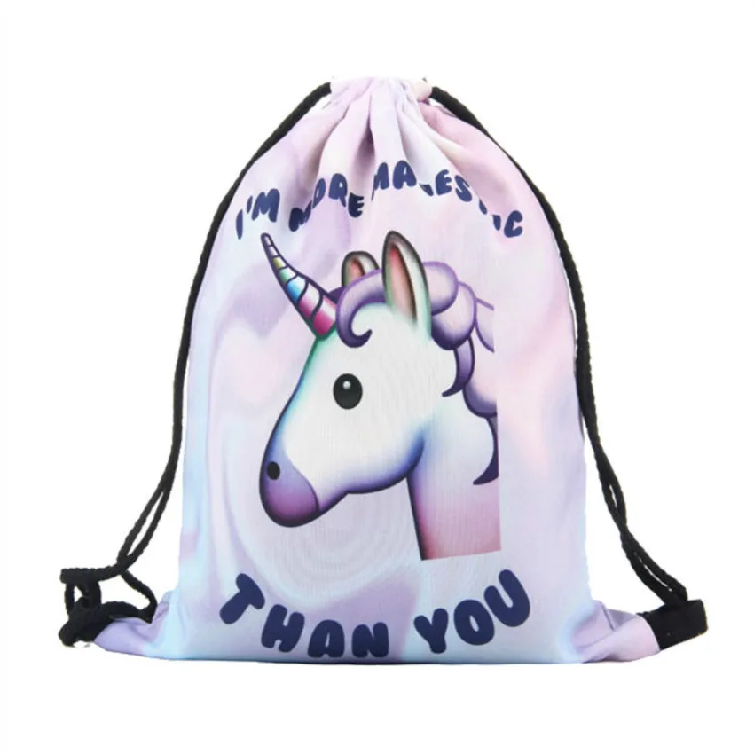 Pink Unicorn Small Backpack Women 3D Printing Travel Softback Men