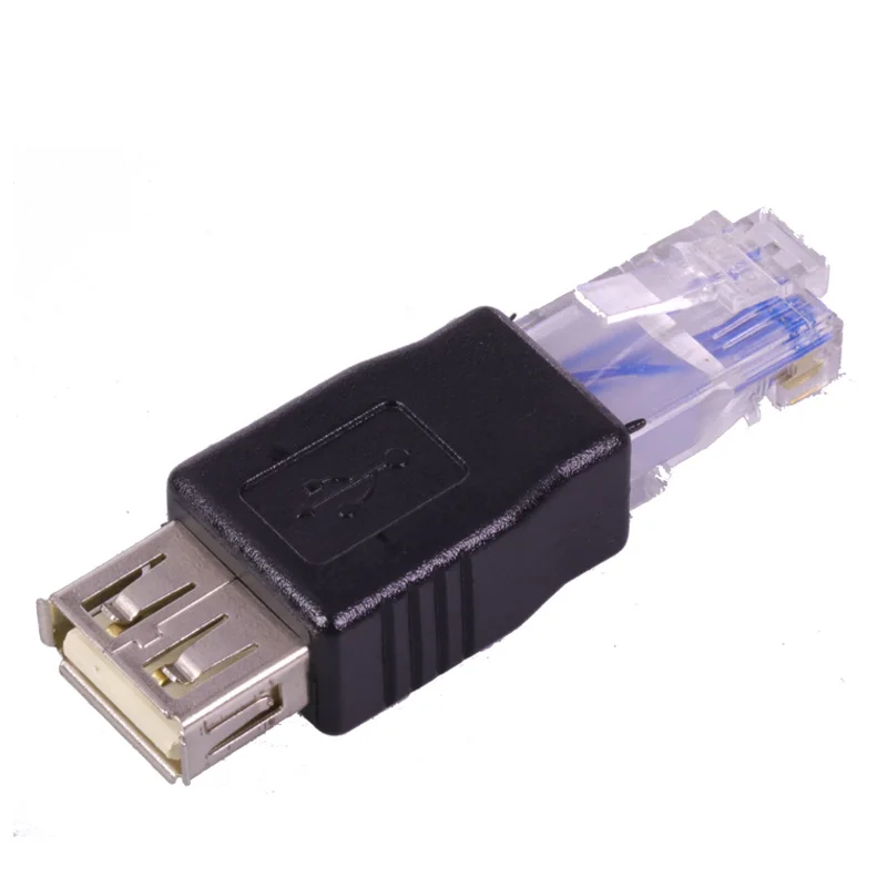 RJ45 к USB AF Разъем Прозрачный USB гнездовой разъем к RJ45 Интернет Разъемы RJ45 Интернет проводной терминал