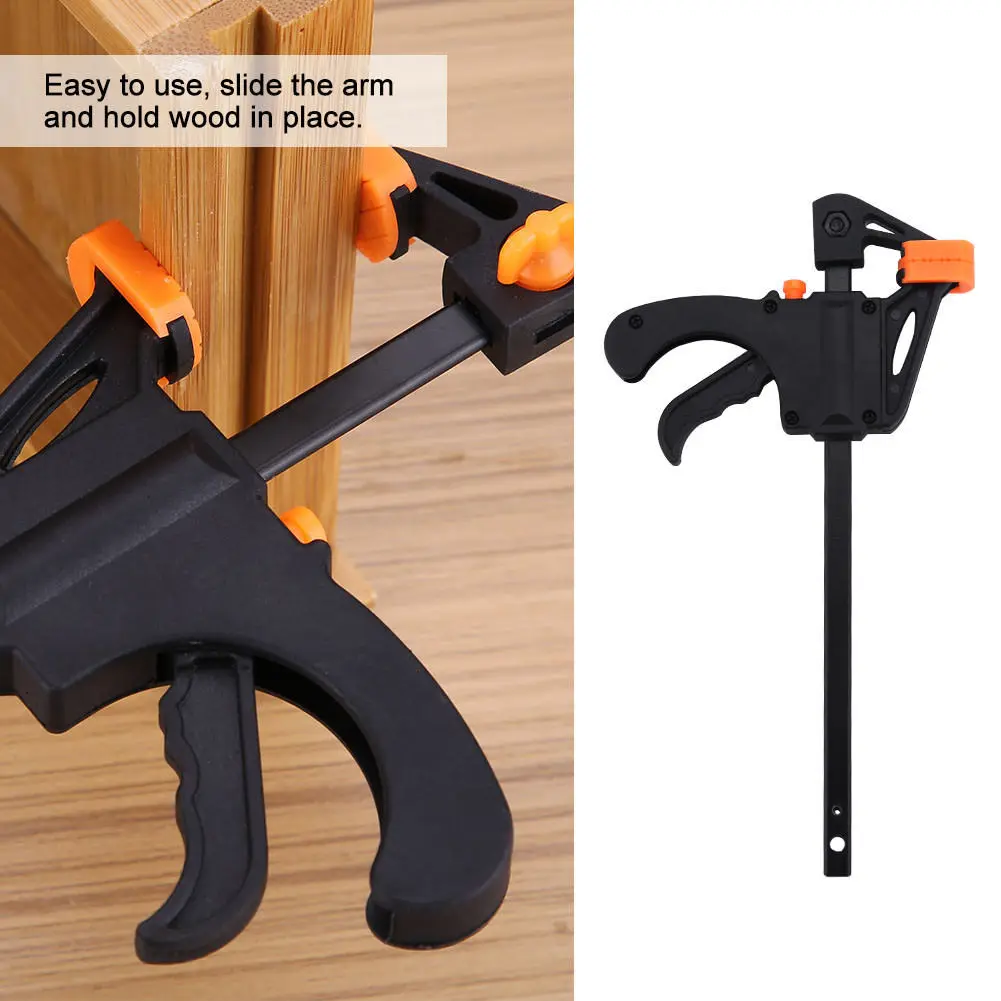 

6 Inch Wood Working Bar F Shape Clamp Grip Ratchet Release Squeeze DIY Hand Tool _WK