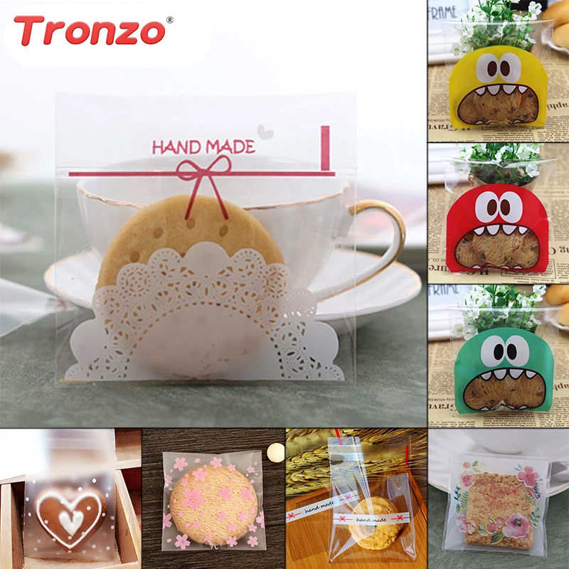Tronzo 100 шт пластиковый пакет свадебные подарки для гостей самоклеящийся матовый целлофановый печенье конфеты подарочный пакет упаковка на день рождения