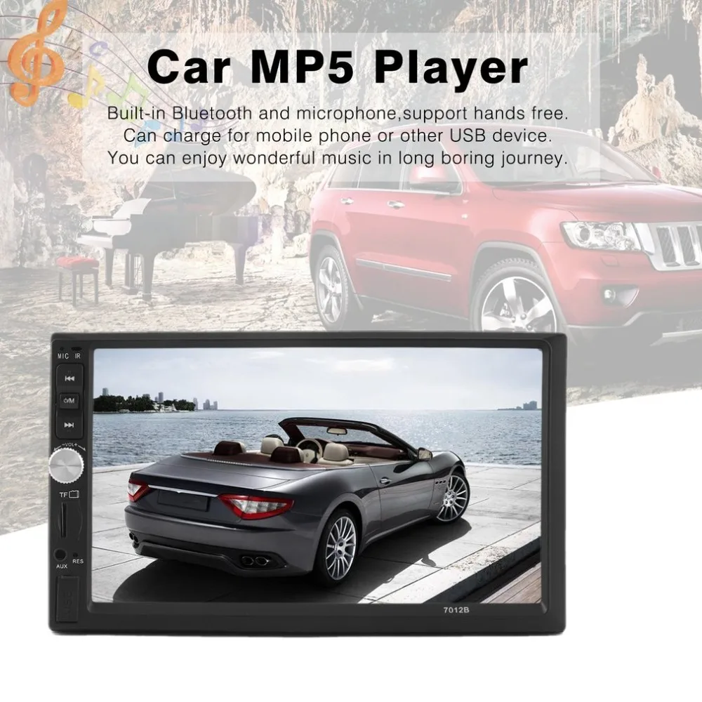 

7 Inch HD Car MP5 Player Bluetooth Touch Screen Stereo Radio With Rear View Camera Double 2DIN Vehicle DVD Player EU Plug