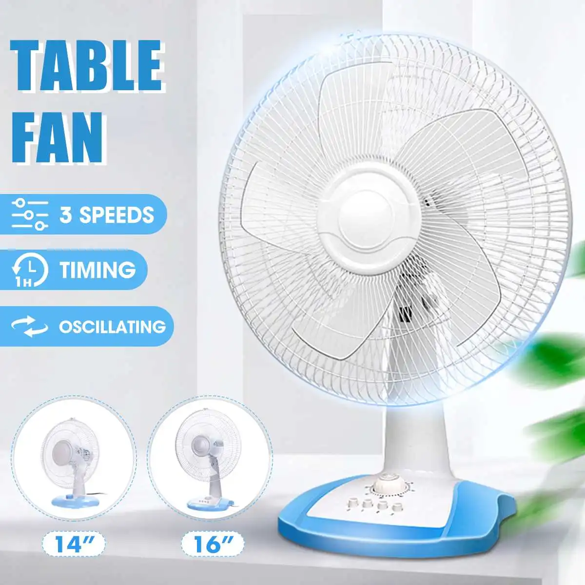 

Air Cooler 55W 14/16" Table Fan Cooler Electric Fan Air Conditioner Summer Air Cooling Fan Household Desktops Machine Low Noise