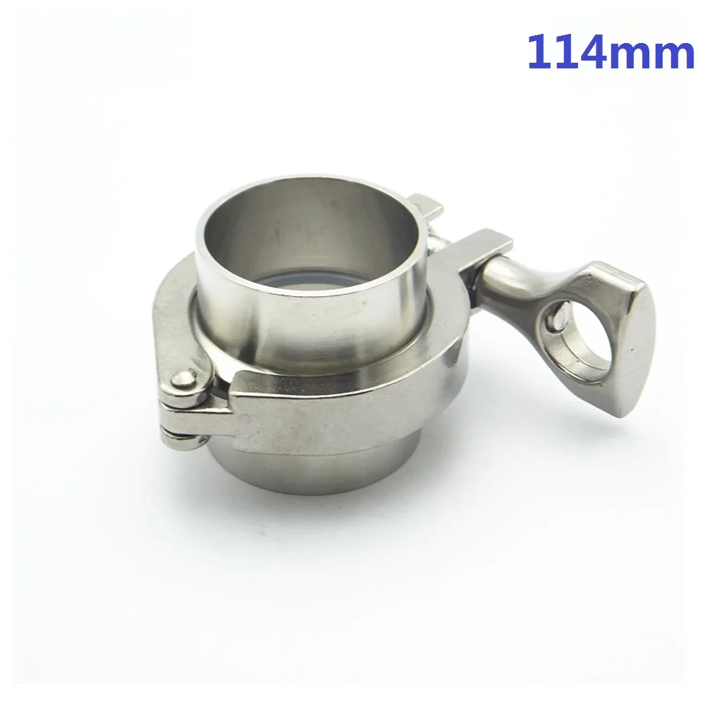 

OD114mm- Pipe Sanitary Tri Clamp130mm Weld Ferrule + Tri Clamp + PTFE Gasket Assembly 304 Stainless Steel
