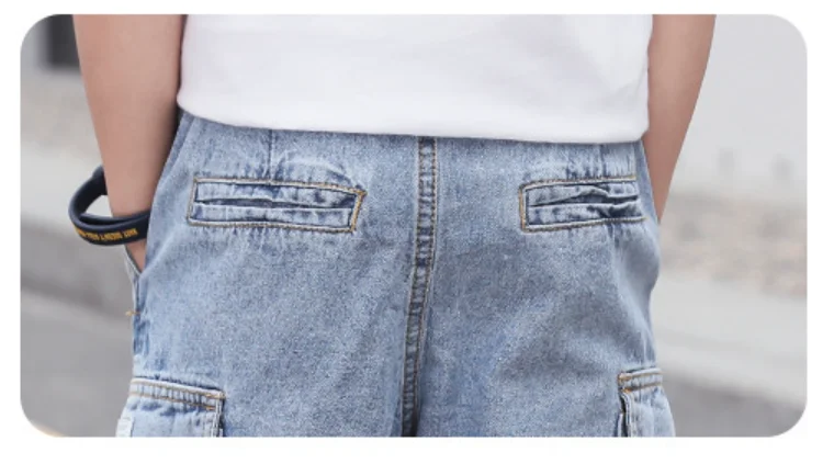 Джинсовые шорты для мальчиков короткие шаровары летние детские модные джинсовые Мягкие хлопковые подростковые штаны джинсы для мальчиков
