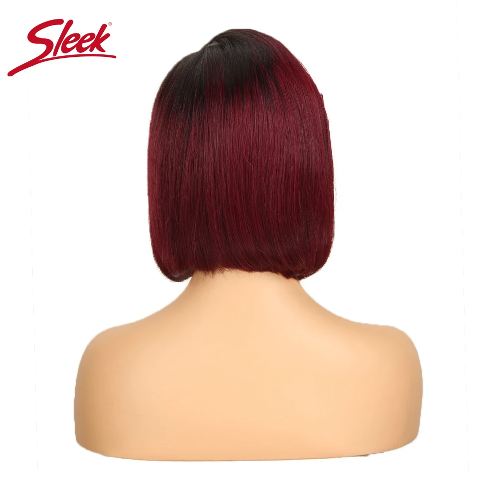 Sleek Bob Lace Front Wigs Brazilian Lace Front Human Hair Wigs For Women Human Wigs With Bangs Ombre Short Bob Wig Free Shipping