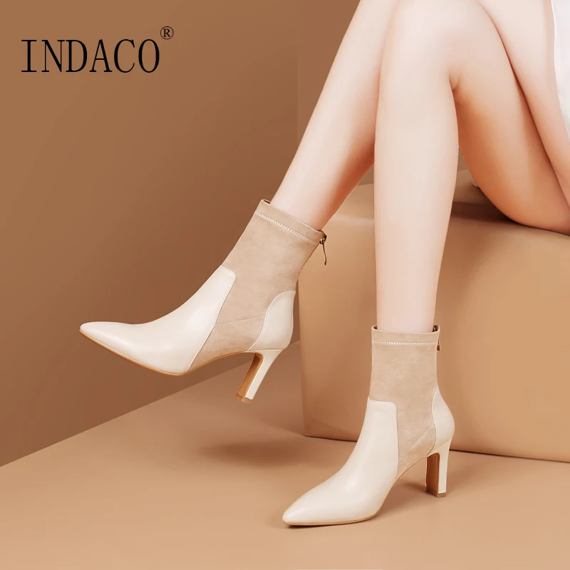 

Womens Boots Leather High Heel Boots Thigh High Boots Shoes Woman 8cm