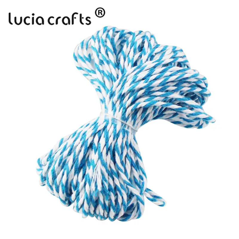Lucia crafts распродажа! Двойной Цветной хлопковый шпагат для пекаря, хлопковые шнуры, нитка для шпагата, сделай сам, 10 м/упак. W0403
