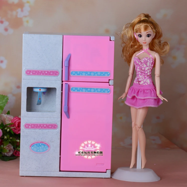 new fashion font b Doll b font simulation furniture accessories with lights refrigerator suite for font