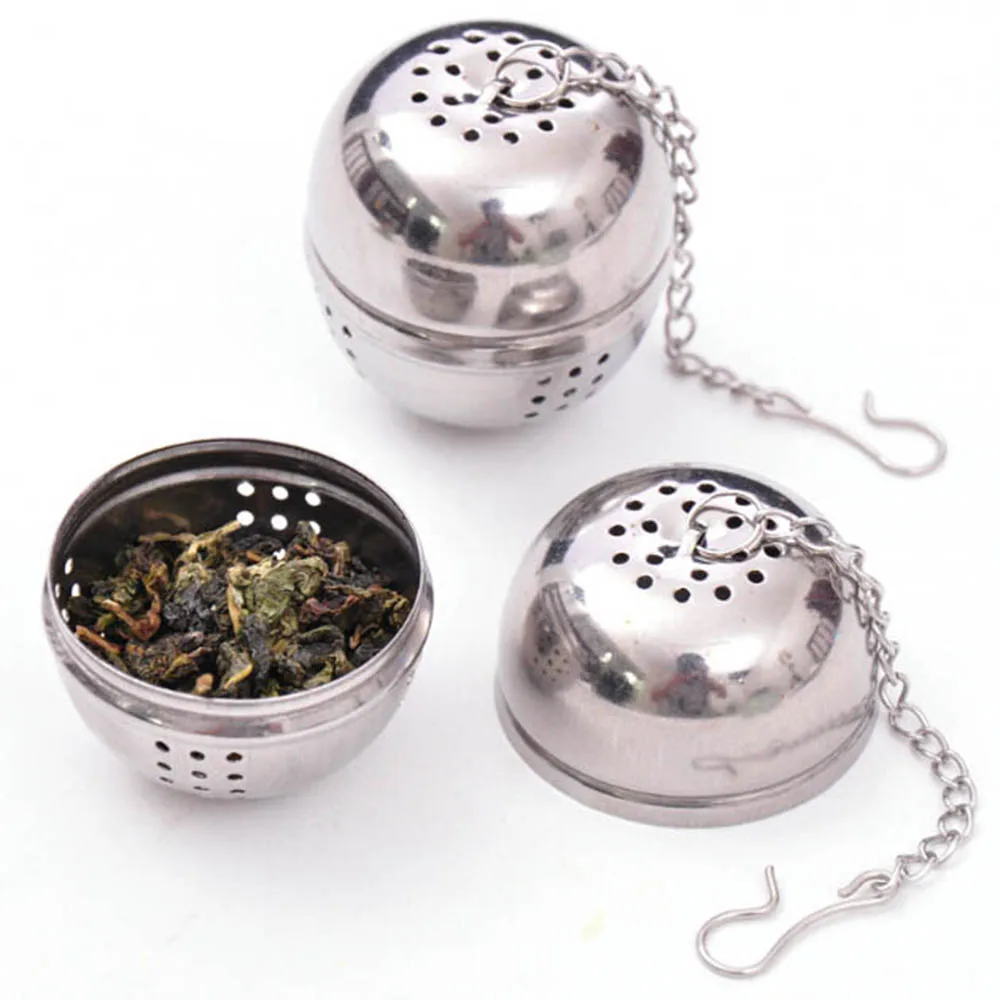 

Mesh Tea Ball Infuser Strainer Essential Stainless Steel Ball Soup Coffer And Tea Strainer Filter Kitchen Cooking Tools KC1012