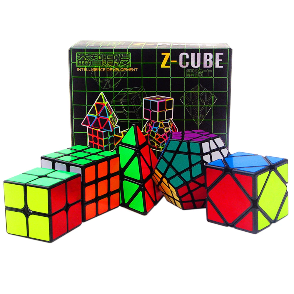 5 шт./компл. 2x2x2 3x3x3 Skew магический куб-мегаминкс игрушки для детей Гладкий Z cube Professional Black speed Magic cube 2*2*2 3*3*3