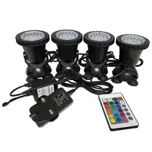4 светильник s/Set 6 Вт 36RGB Светодиодный прожектор для аквариума светильник для сада фонтан Пруд Лампа для Аквариума Бассейн UK Plug