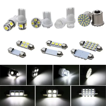 

New 14Pcs High Quality Super Bright LED 1157 T10 31 36mm Interior Map Dome License Plate Light Low Consumption Kit White#294064