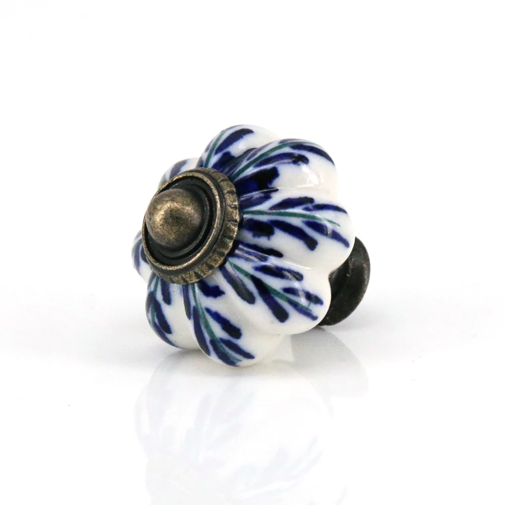 8PCS Vintage Pumpkin Style Ceramic Door knobs Drawer Pull