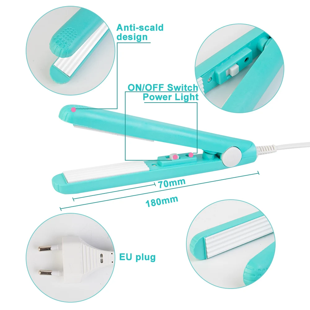Высококачественный мини выпрямитель, железо, Розовый Керамический выпрямитель, гофрированный щипцы для завивки, инструменты для укладки, щипцы для завивки волос, вилка ЕС