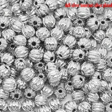 Медные бусины-спейсеры, тыква, серебряный тон, узор в полоску, цветное покрытие, около 4 мм(1/") Диаметр, отверстие: прибл. 1 мм, 20 шт., новинка