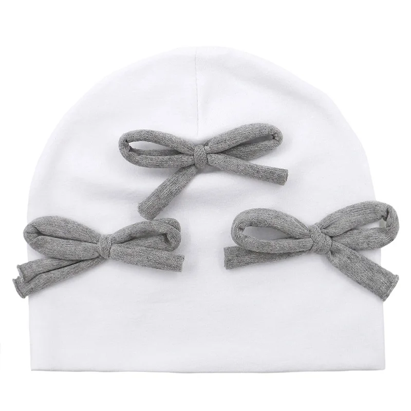 GZhilovingL New Cute Baby Cotton Bow Hat Beanies For Infant Girls Boys Kids Winter Soft Solid Newborn Baby Hair Accessories