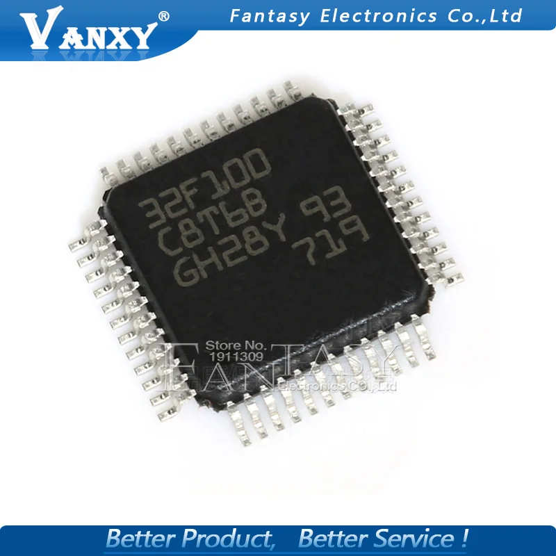 

2PCS STM32F100C8T6B QFP32 32F100C8T6B QFP MCU new and original IC