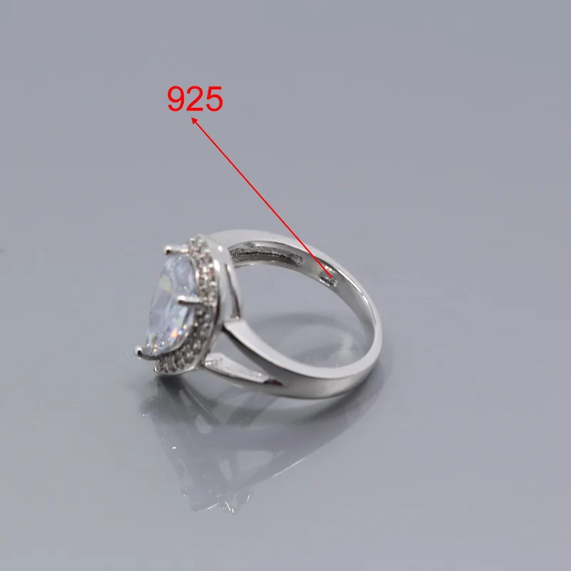 Благородный белый цикроний, Кристалл 925 пробы серебро чудесные украшения наборы для Для женщин кольцо Размеры 6,#7,#8,#9,#10# подарочная упаковка W199