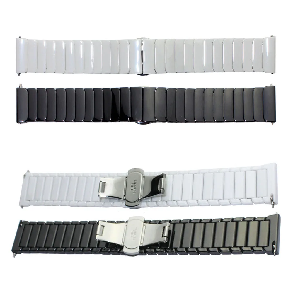 

22mm Black White Ceramic Bracelet For Samsung Gear S3 Band Replacement Belt For Gear S3 Classic R770 S3 Frontier R760 Strap