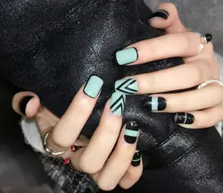 24 шт./лот Новый Дизайн искусственная Ongles зеленый Симпатичные поддельные Накладные ногти модные короткие Размеры Пресс на Дизайн ногтей