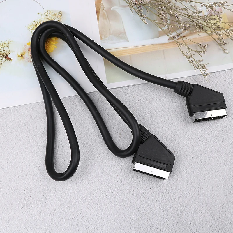 1.5m European Scart To Scart Cable/Lead 21 Pins Connected Freesat TV