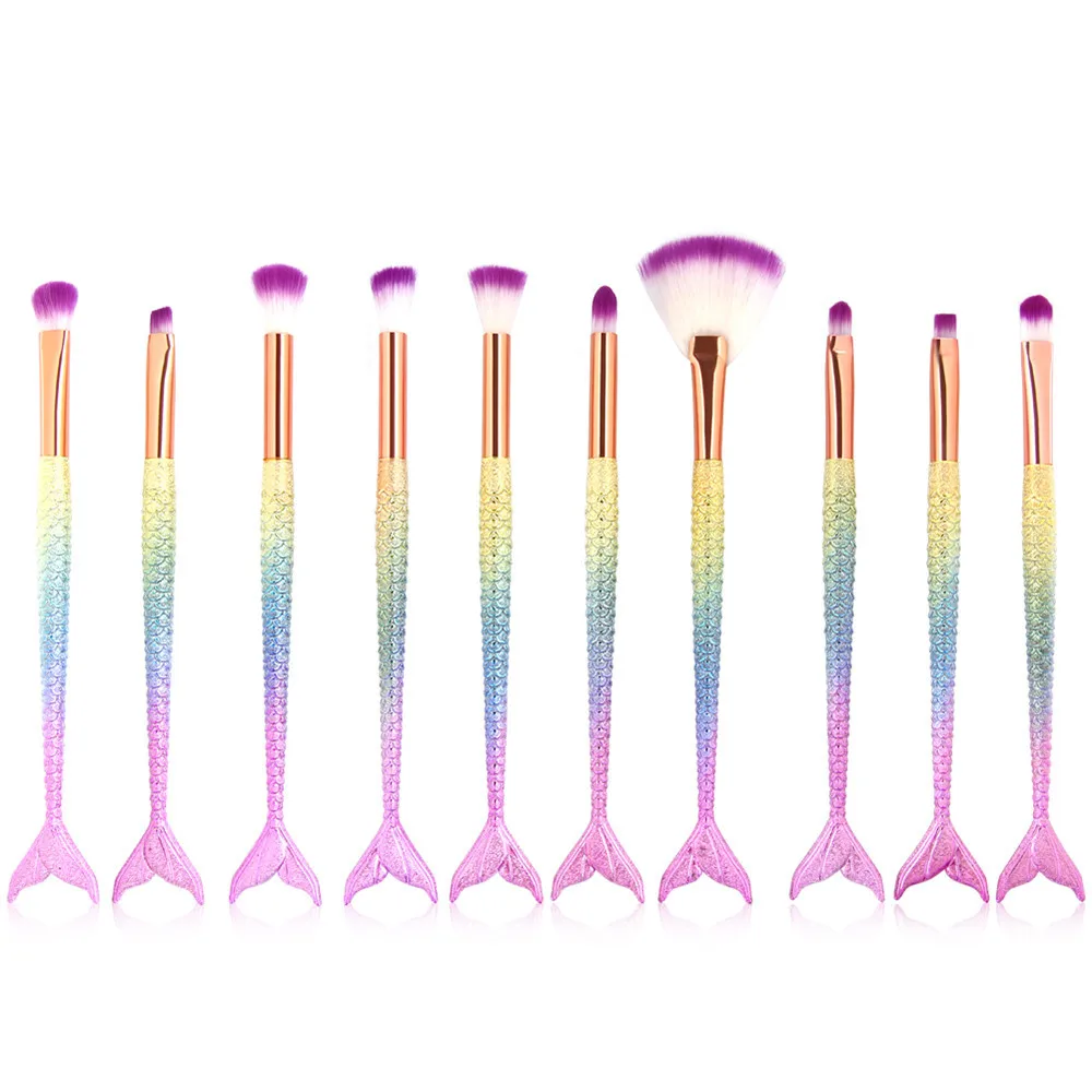 

1 Pcs Simple Fashion Colorful Gradient Fishtail Shape Facial Eye Makeup Brush Foundation High Gloss Eyeshadow Soft Bristles#L15