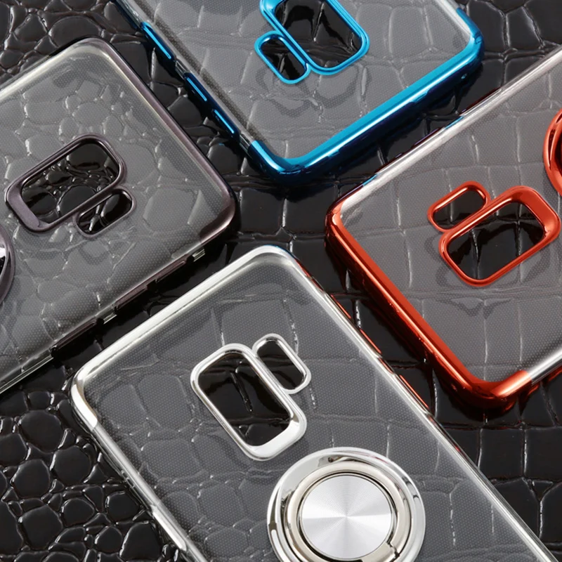 

Luxury Plating With Ring Holder Case For Samsung Galaxy A7 2018 A10 A30 A40 A50 A70 M10 M20 M30 S10E S10 S9 S8 Plus Note 9Cover