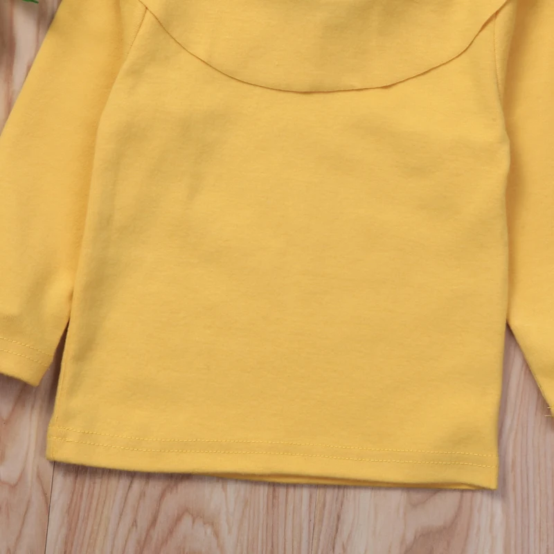 Демисезонный хлопок Футболки для Лидер продаж для девочек новорожденных Блузка с длинным рукавом для маленькой девочки Модная одежда для детей, Детская мода накидка воротник футболки