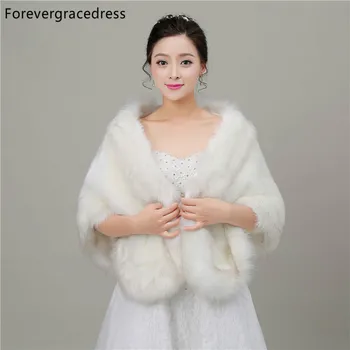 

Forevergracedress 2018 Autumn Winter Season Faux Fur Wedding Wrap Bolero Jackets Bridal Coat Cape Cloak Shawls Scarves In Stock