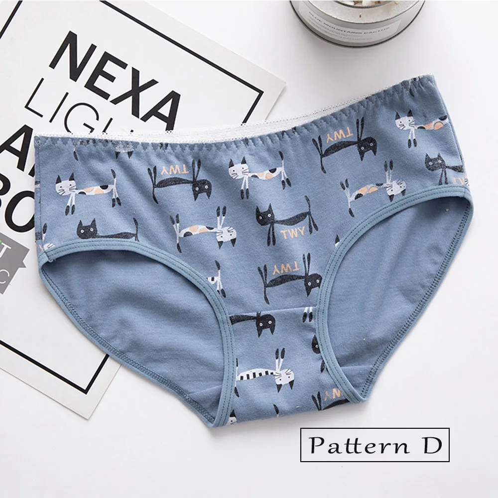 CURRADA 5pieces/lot Cotton briefs sexy panties women underwear low waiste underpant female cartoon cute panty M L XL XXL