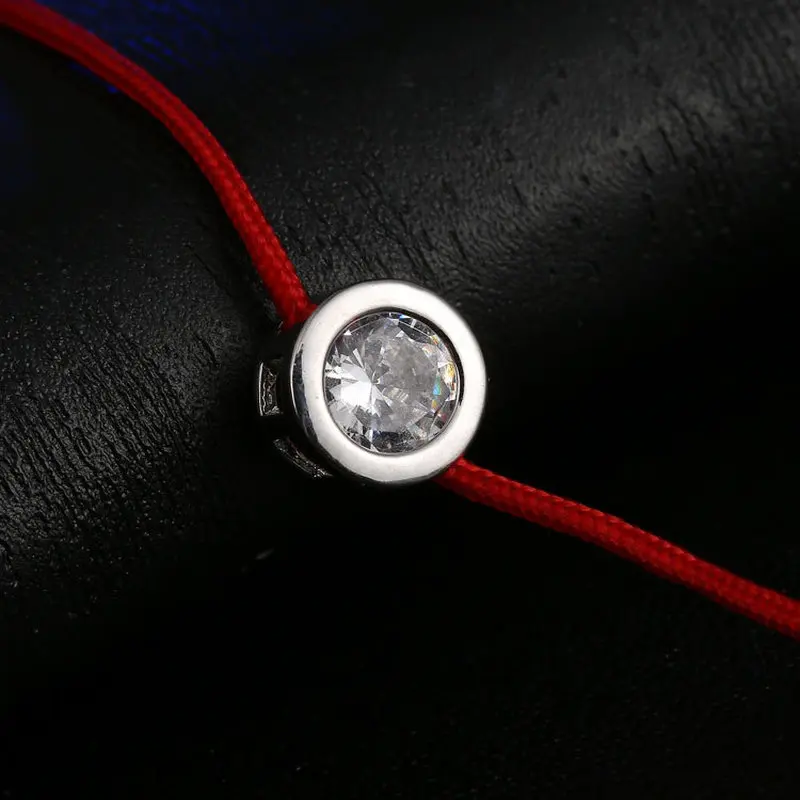 

Fashion Red String Thread Rope Bracelet Small Cubic Zirconia CZ Bracelets For Women Handmade Crystal Jewelry Lovers Gift